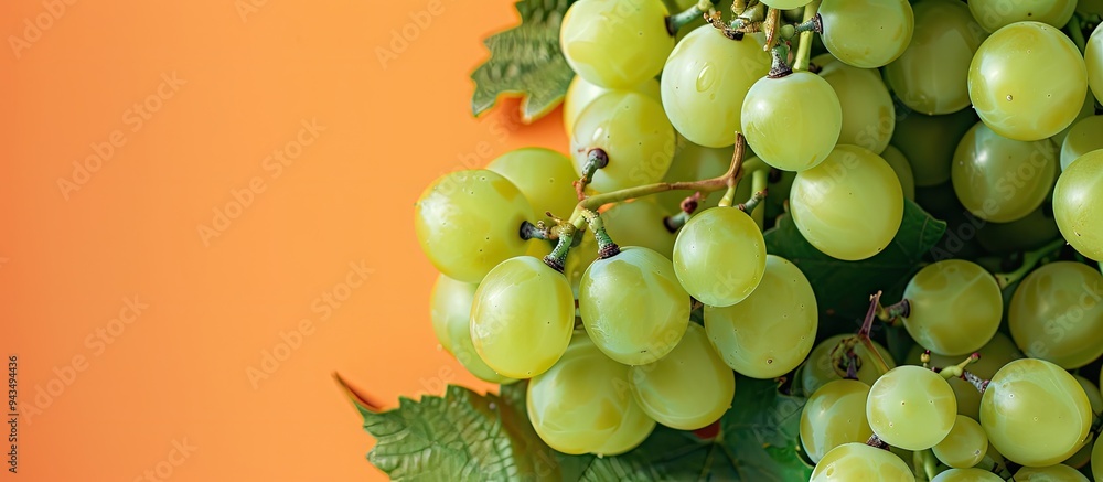 Aufkleber green grapes beautifully displayed on a colorful backdrop with plenty of copy space image
