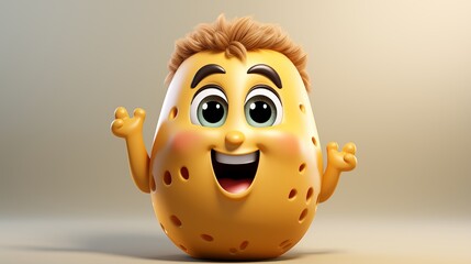 Cute funny cartoon character potato, on a white background .