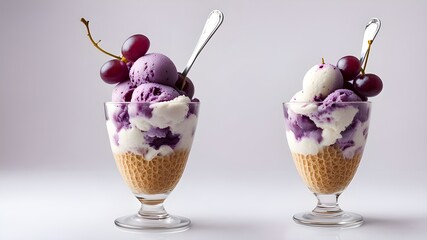 set of grape ice cream