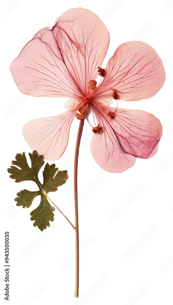 Sticker PNG Real Pressed a Geranium flower hibiscus geranium.