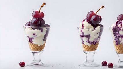 set of grape ice cream