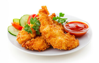 Fototapeta premium Crispy Fried Chicken with Dipping Sauce