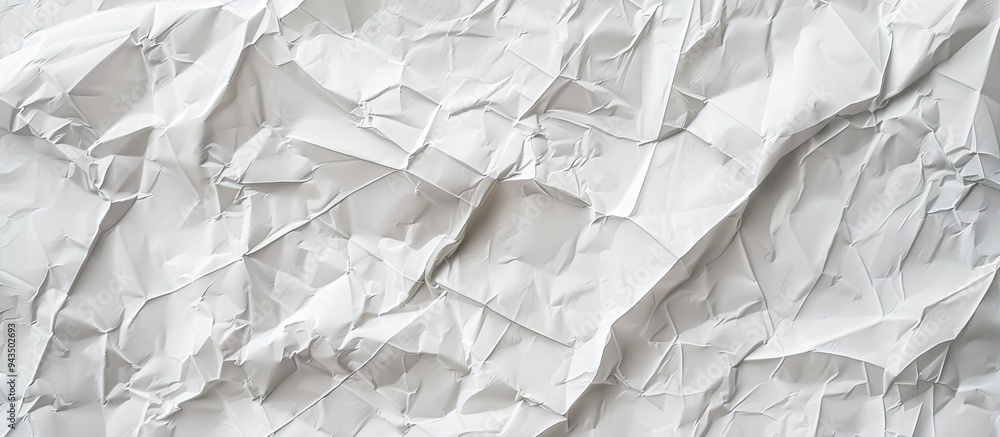 Aufkleber Old crumpled white paper with realistic tears wrinkles and creases on a transparent background viewed from the top Suitable for digital designs or text with a grungy textured style Ideal for a copy sp