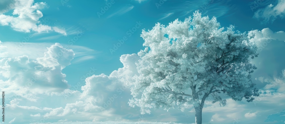 Aufkleber resin tree against sky backdrop serving as raw material for industries like matches plastics varnish
