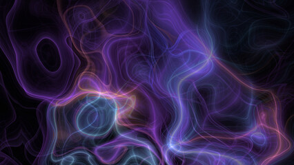 Colorful psychedelic background made of interweaving curved shapes
