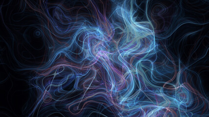 Colorful psychedelic background made of interweaving curved shapes