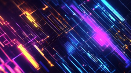 Abstract Neon Lines and Shapes