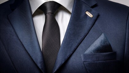Close-up of tailored suit details and fabric
