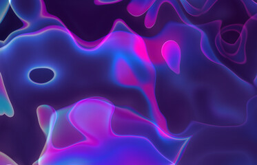 Colorful psychedelic background made of interweaving curved shapes