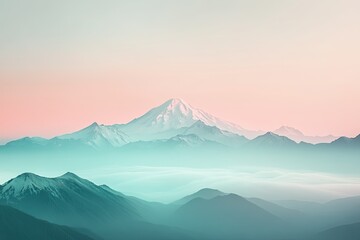 Snow-capped mountains and mountain ranges.