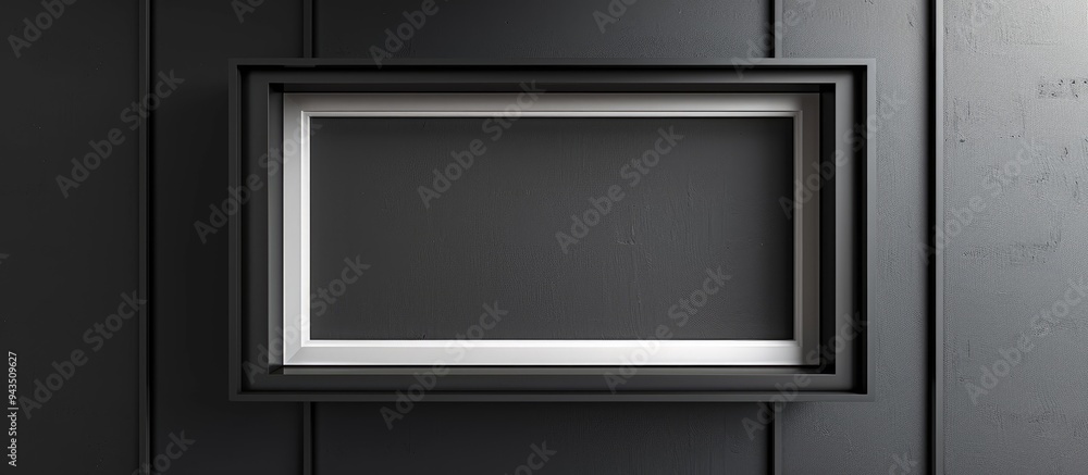 Poster A picture frame with a white and gray color scheme suitable for a copy space image