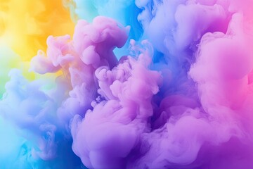 Obraz premium Colorful ink clouds in water, vibrant color background.