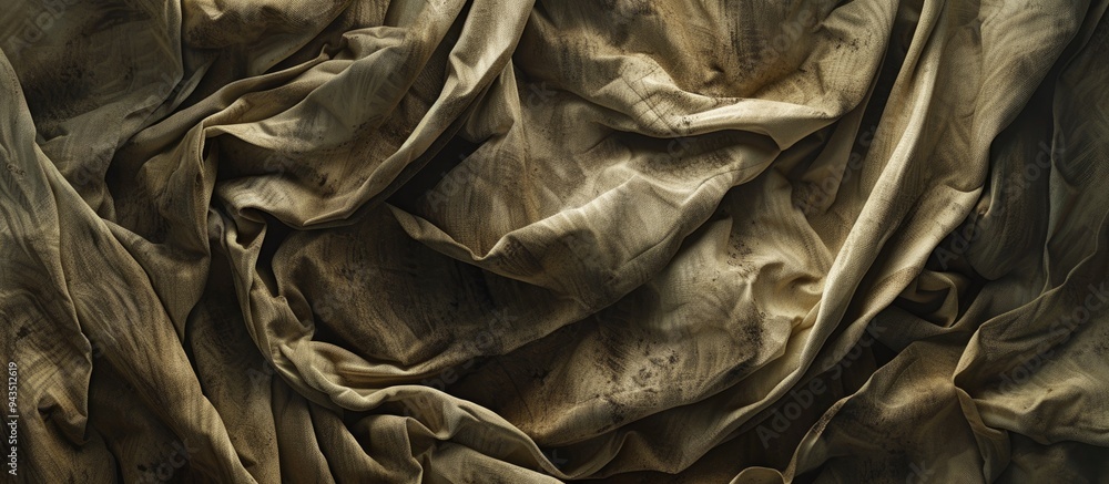 Fototapete old wrinkled cloth showing endurance despite being dull on the surface making it perfect for a copy 