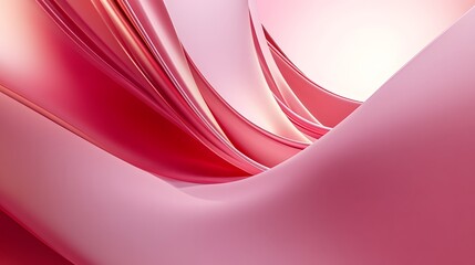 Fototapeta premium 17. Sleek 3D rendering in pink and red with smooth curves and minimalistic design, perfect for modern product displays and looping animations