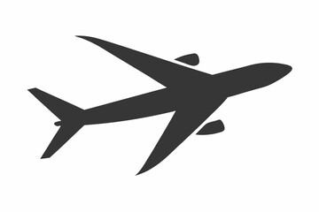 silhouette vector of plane flying for travel