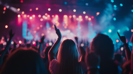 Friends attending a concert