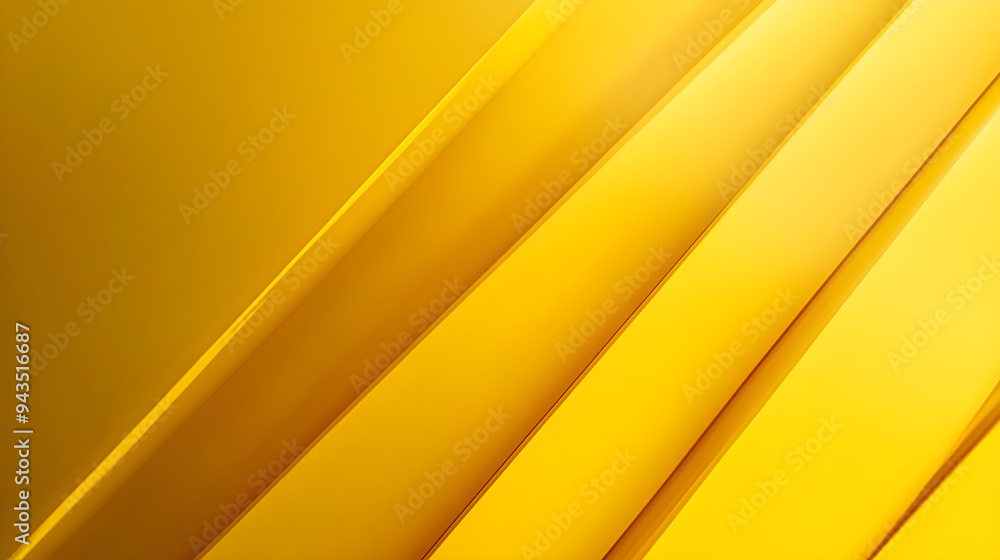 Poster abstract mustard yellow gradient with light reflecting on smooth, glossy surfaces creating a modern 