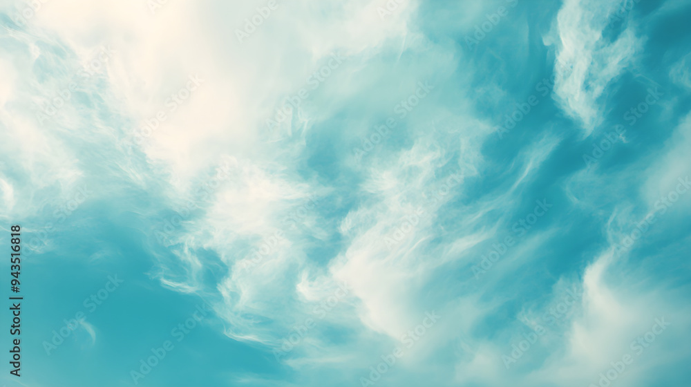 Aufkleber abstract sky with a blue background and subtle white clouds creates a serene and calming atmosphere 