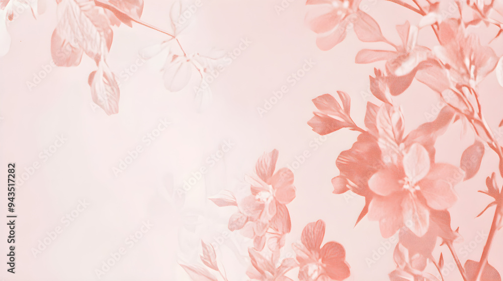 Poster blush pink background features a subtle floral pattern, creating a soft and elegant ambiance perfect