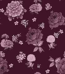 seamless pattern with roses illustration design