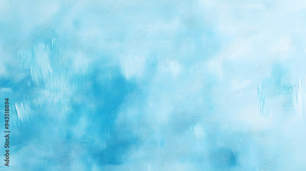 Poster light sky blue canvas with visible brush strokes creating a soft, calming texture and inviting atmos
