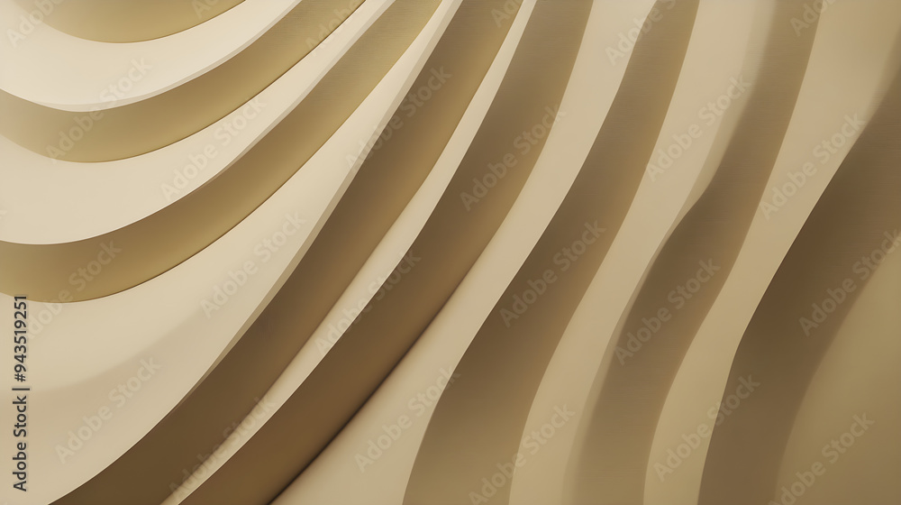 Poster modern khaki wallpaper features elegant geometric designs and smooth, wavy patterns creating a styli
