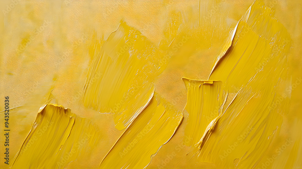 Poster rich mustard yellow canvas with visible brush strokes and texture creating a dynamic and vibrant vis