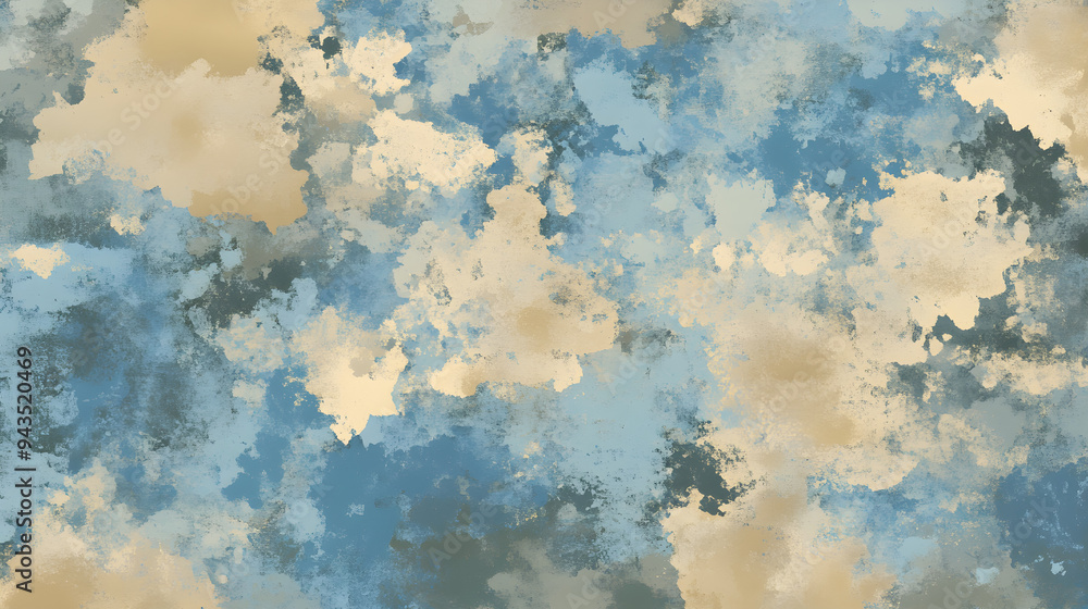 Poster Sky blue and khaki background features a textured, abstract design with a blend of soft colors creating a warm and inviting atmosphere