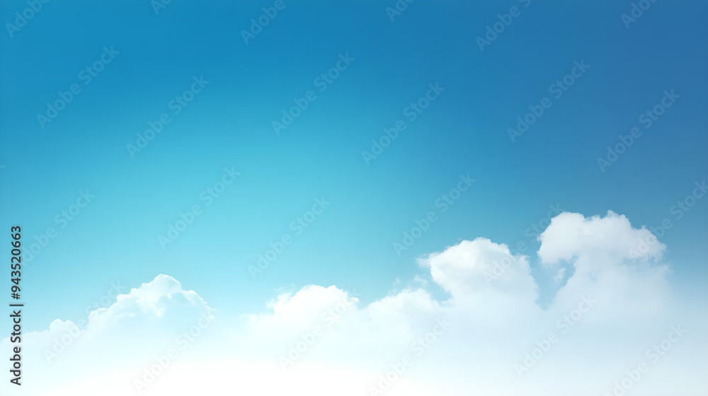 Aufkleber sky blue gradient background with a smooth transition from bright blue to soft white clouds