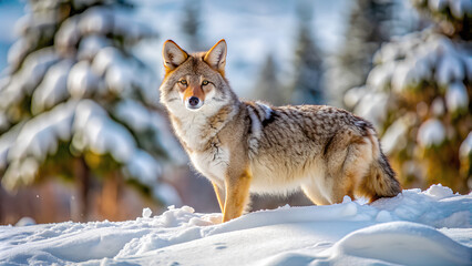 Obraz premium Coyote into the snow