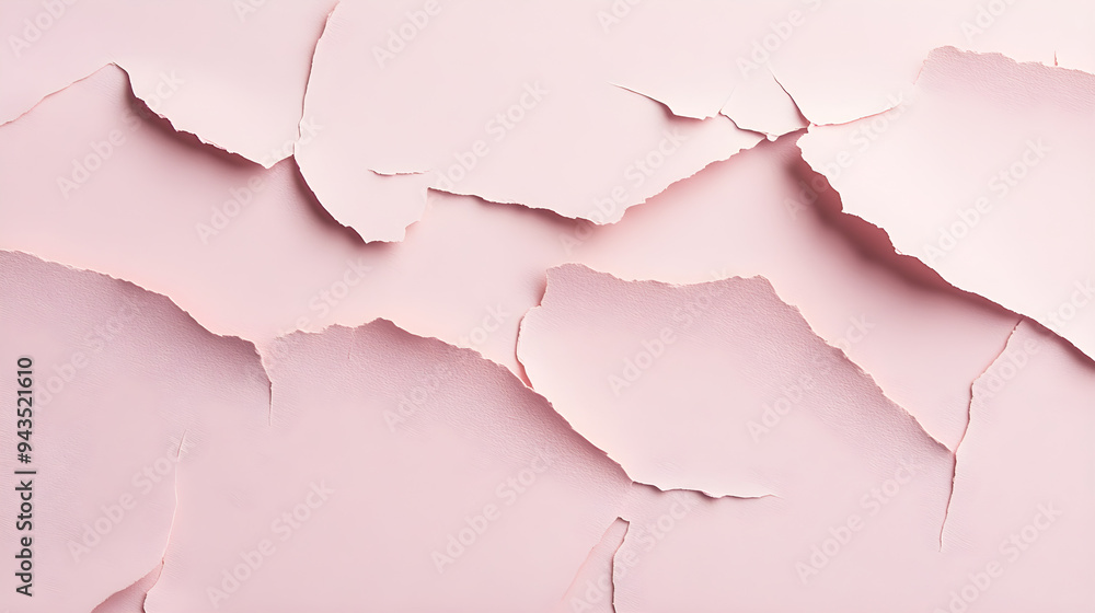 Poster soft pink paper texture features slight crinkles and torn edges creating a delicate and artistic bac