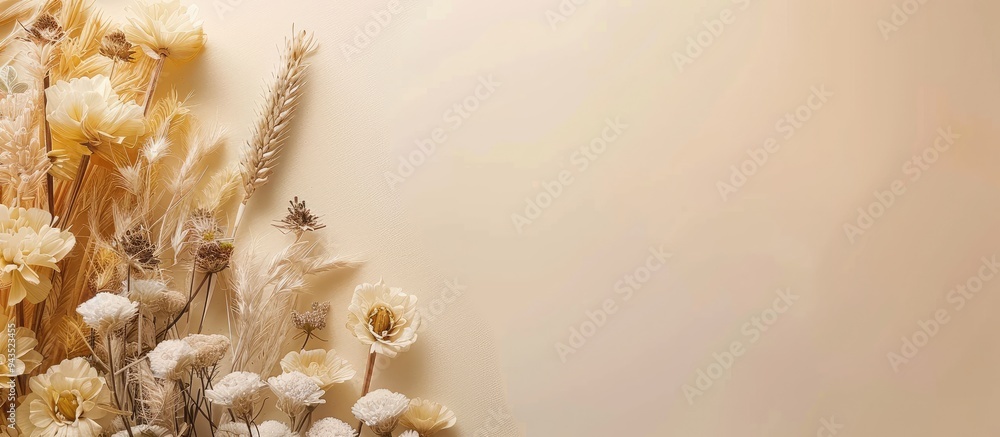 Poster cornflowers in close up with space for text representing summer suitable for postcards greetings and