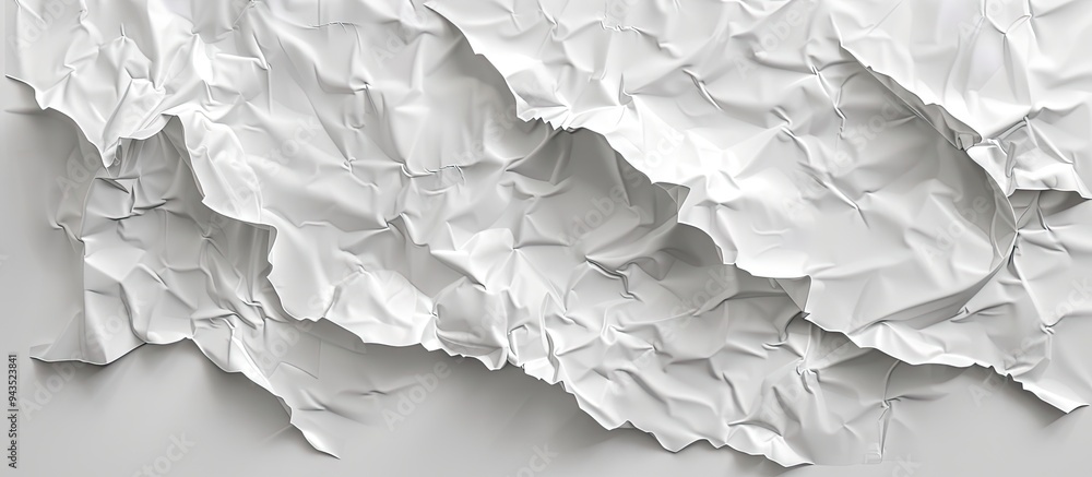 Aufkleber Old crumpled white paper with realistic tears wrinkles and creases on a transparent background viewed from the top Suitable for digital designs or text with a grungy textured style Ideal for a copy sp