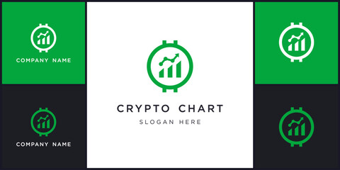 vector of crypto chart logo and icons, can be used in various media easily, editable