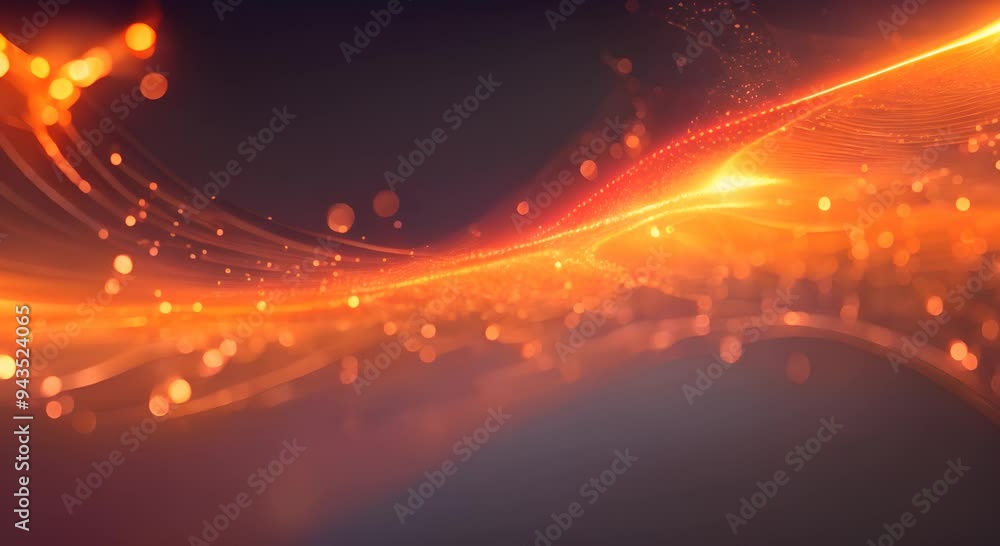Aufkleber vibrant abstract image with glowing orange light streaks and bokeh effects creating dynamic atmosphe
