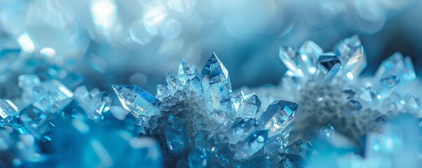Cool Blue Crystal Formations Macro..