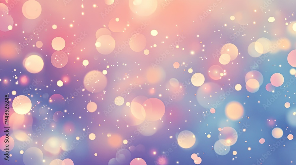 Poster abstract pastel background with floating bokeh lights in a vector illustration, evoking a soft and g