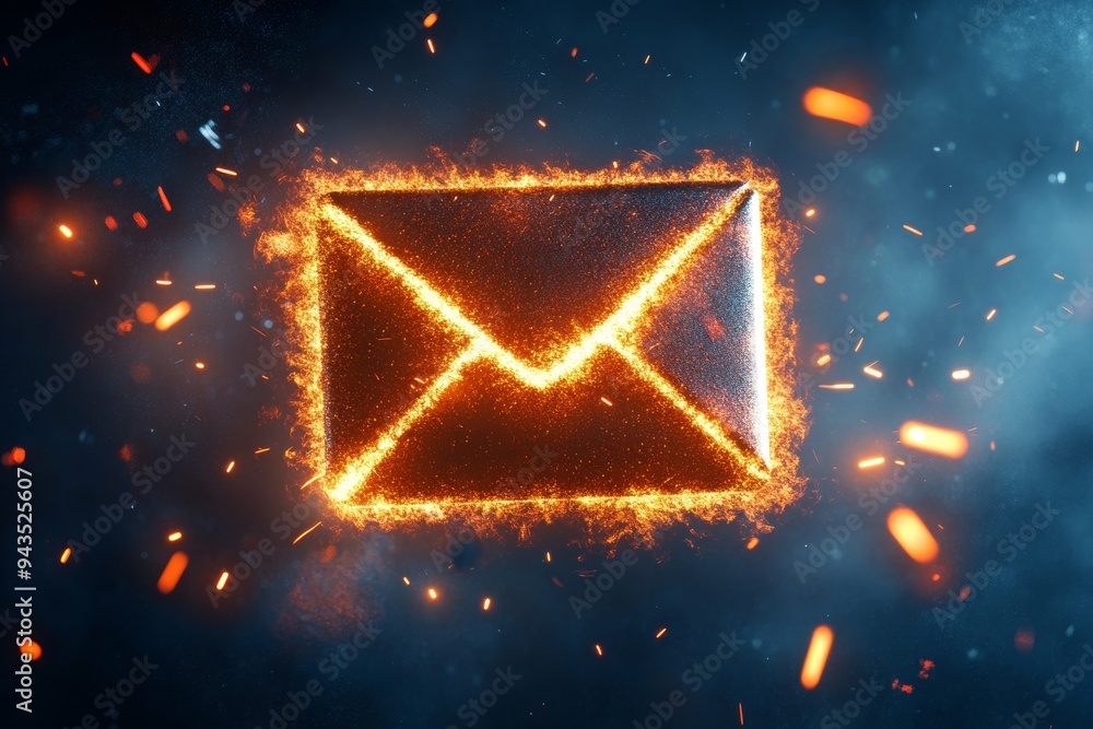 Aufkleber email security alert protect against spam viruses and junk mail threats in your inbox