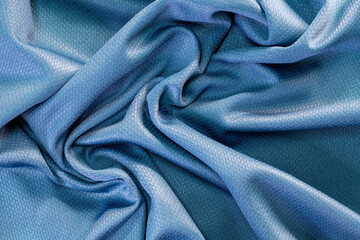 Abstract fabric background, Blue fabric cloth background, texture of crumpled Blue fabric background
