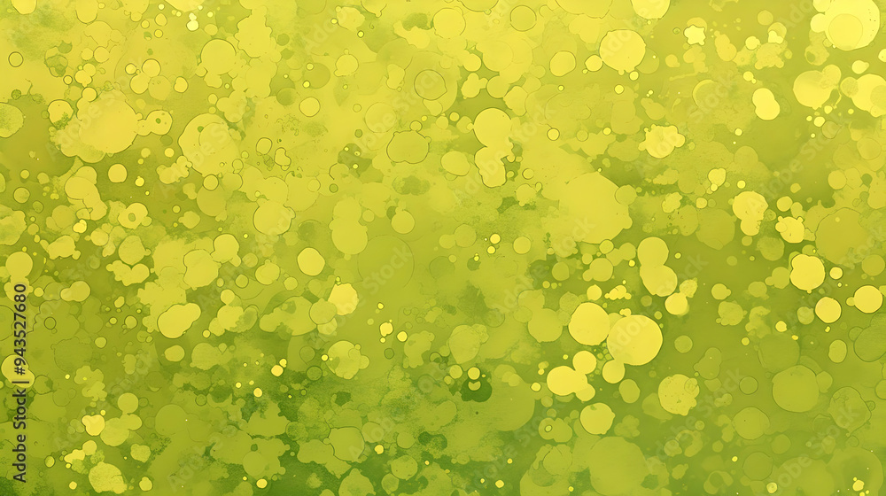 Poster abstract green and yellow background with randomly scattered circles