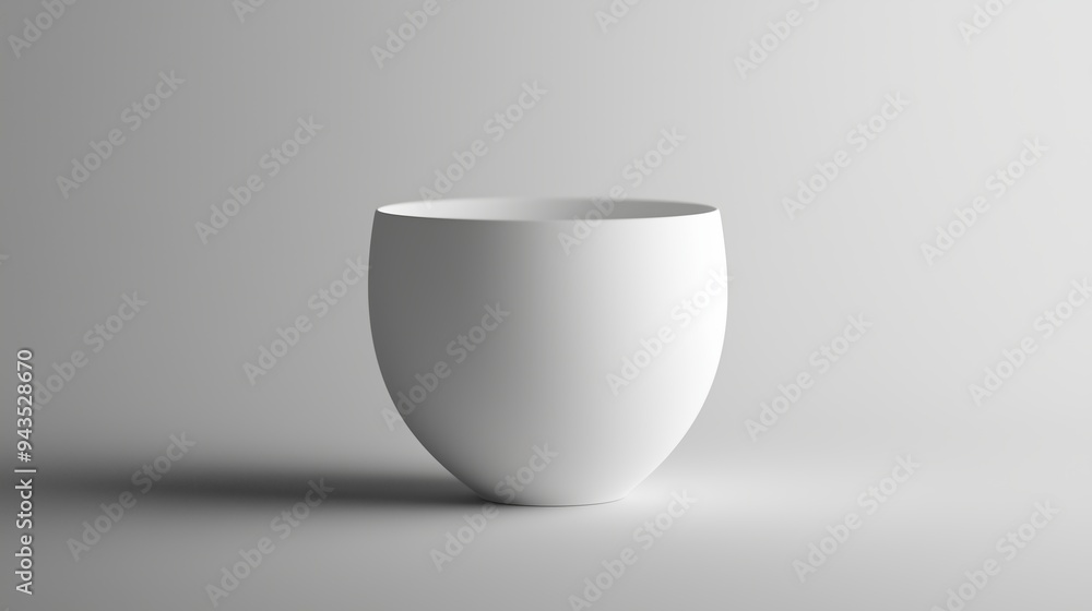 Aufkleber minimalist white bowl set against a gray backdrop showcasing smooth curves and simple design element