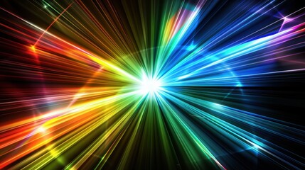 Obraz premium Vibrant Light Explosion in Spectrum Colors with Dynamic Motion Effect
