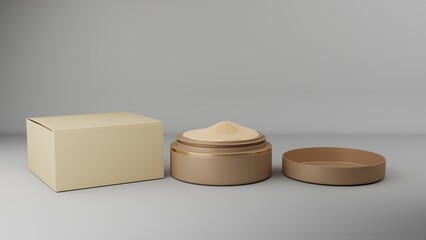3d rendering of a set of cosmetics, cream, lotion