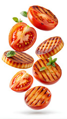 Tomato Grilled isolated on white background, Clipping path