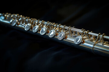 Obraz premium Flute On Black Background