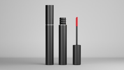 Obraz premium Lipstick mockup in black and red, 3d rendering