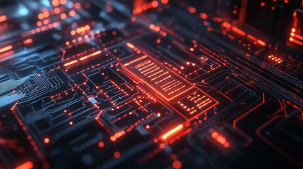 Obraz premium Abstract Technology Background with Glowing Circuits