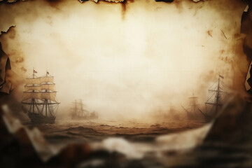Naklejka premium Pirate Map Background