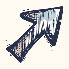 Hand-Drawn Playful Arrow Vector with Sketch-Like Edges in Pastel Colors