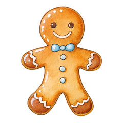 Fototapeta premium Hand-Drawn Gingerbread Man Illustration on White Background. Perfect for: Christmas, Holiday Baking, Festive Events